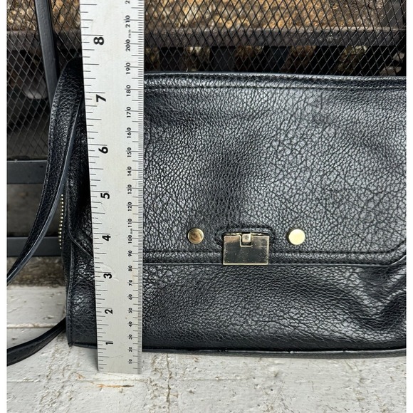 Sole Society  Black Pebbled Leather With Gold Tone Adjustable Strap‎ Crossbody - Picture 15 of 15